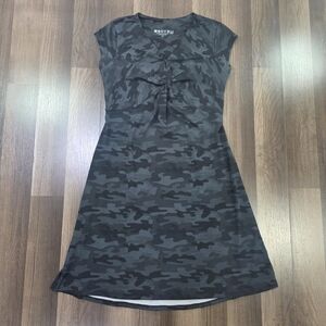 Soybu Sport Everyday Stretch Versatile Chic Athleisure Dress In Black Camo. S